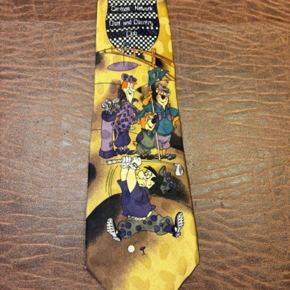 VTG Golf & Country Club 100% Silk Tie Fred Flintdtone/George Jetson/Yogi/BooBoo - Picture 2 of 7